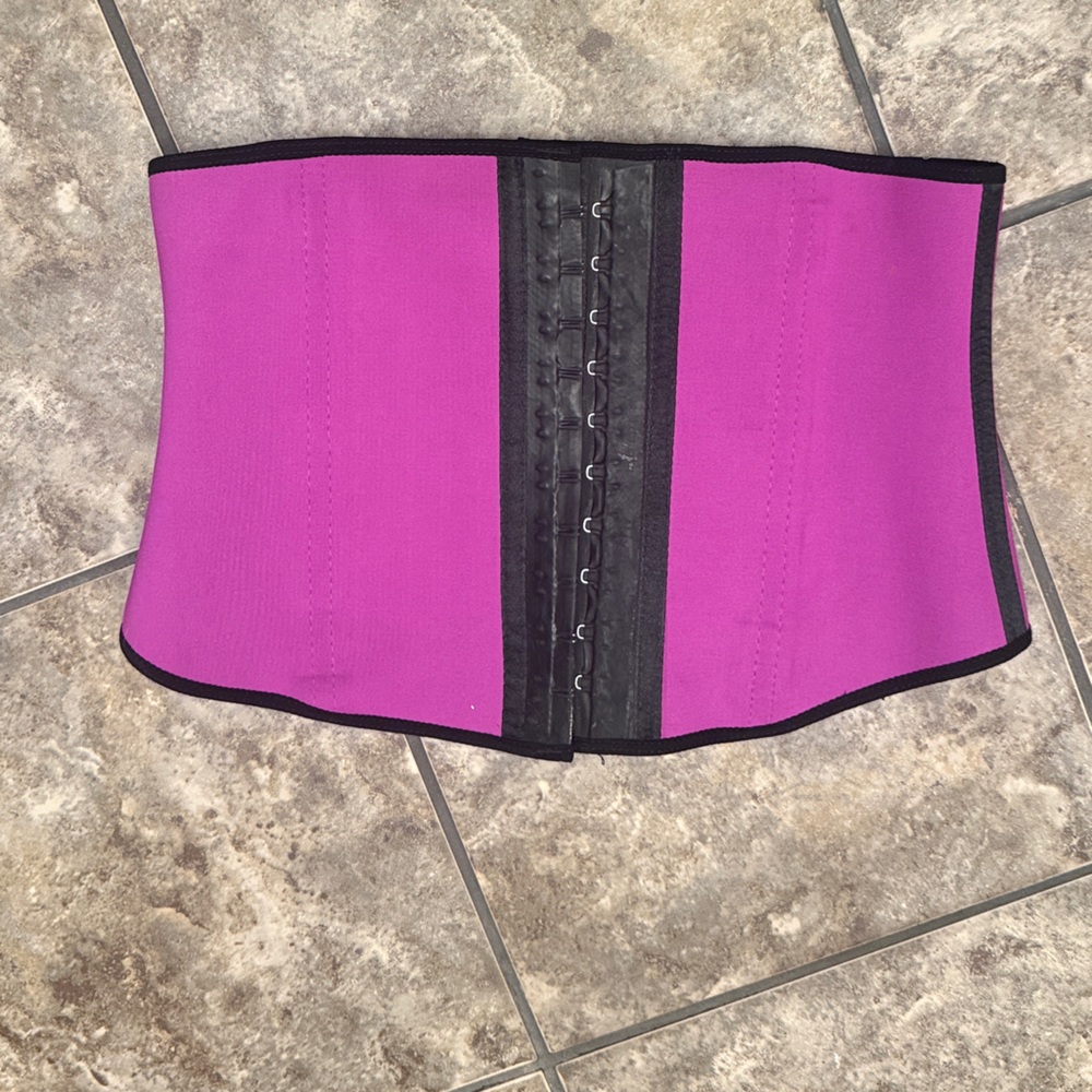 Ann Michell Original Waist Trainer Cincher Shapewear Purple Black Size XL